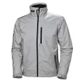 Helly Hansen Men's Standard Crew Midlayer Fleece Lined Waterproof Windproof Rain Jacket, 853 Grey Fog, X-Small