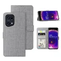 Foluu Case for Oppo Find X5 Pro 5G Phone Case, Wallet Case [Premium Leather] [Stand Function] [Card Slot] [Magnetic Closure] TPU Bumper Shockproof Flip Cases for Oppo Find X5 Pro 2022 (Grey)