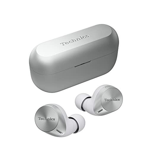 Technics HiFi True Wireless Multipoint Bluetooth Earbuds with Noise Cancelling, 3 Device Multipoint Connectivity, Wireless Charging, Impressive Call Quality, LDAC Compatible, Silver (EAH-AZ60M2ES)