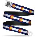 Buckle-Down Seatbelt Buckle Belt, Colorado Flags 2 Repeat, Youth, 20 to 36 Inches Length, 1.0 Inch Wide