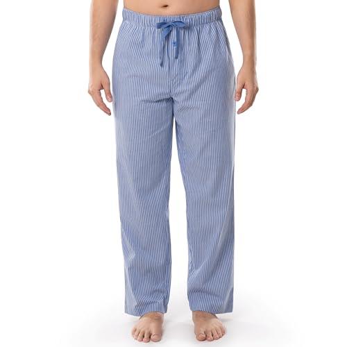 Fruit of the Loom Mens Woven Sleep Pajama Pant, Blue Stripe, Large