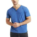 Lucky Brand Men's Venice Burnout Notch Neck Tee Shirt, Monaco Blue, Medium