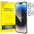 JETech Full Coverage Screen Protector for iPhone 14 Pro Max 6.7-Inch with Camera Lens Protector, Tempered Glass Film, HD Clear, 2-Pack Each