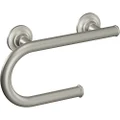 Moen Brushed Nickel Bathroom Safety 8-Inch Wall Mounted Grab Bar with Integrated Toilet Paper Holder, LR2352DBN