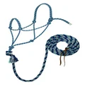 Silvertip Weaver Leather No.95 Rope Halter with 12" Leash, Grey/Royal Blue/Navy/Turquoise, Average, 35-9525-T33