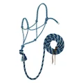 Silvertip Weaver Leather No.95 Rope Halter with 12" Leash, Grey/Royal Blue/Navy/Turquoise, Average, 35-9525-T33