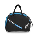 Nivia Sportspace-2.0 Gym Bag | Polyester (Black/Sky Blue, Standard) Shoulder Bag | Fitness Bag | Sports & Travel Bag | Kit Bag | Separate Shoes Compartment | Unisex Gym Bags | Men & Women