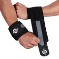 Nivia Weight Lifting Wrist Support (Black/Grey, Free Size - Adjustable with Velcro & Thumb Loop Strap) | Material - Cotton Blend | Pain Relief, Gym, Sports, Exercise, Workout, Cycling