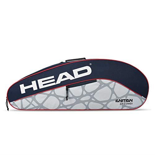 Head Ignition Pro 6R Polyester Badminton Kit Bag (Navy/Grey, Large) | Dedicated Compartments | Unisex - Men, Boys, Girls, Women