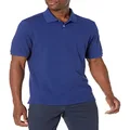 Amazon Essentials Men's Regular-Fit Cotton Pique Polo Shirt (Available in Big & Tall), Navy, Large