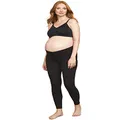 Motherhood Maternity Women's Maternity Bump Start 2 Pack Under Belly Casual Leggings, Black and Grey, Medium