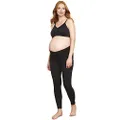 Motherhood Maternity Women's Maternity Bump Start 2 Pack Under Belly Casual Leggings, Black and Grey, Medium