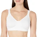 PLAYTEX Women's 18 Hour Ultimate Lift & Support Cotton Stretch Wireless Us474c Full Coverage Bra, Cotton White, 38DD US