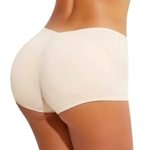 URPLITY Women Butt Lifter Padded Panties Body Shaper Hip Enhancer Underwear Sexy Control Knickers Seamless Breathable Shapewear, Beige, M
