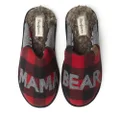 Dearfoams Gifts for Women Matching Christmas Holiday Mama Bear Slipper, Furry Plaid, 5-6
