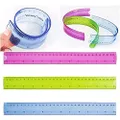 Premier Stationery Flexible 30cm Ruler - Durable Plastic Ruler with Inches and Centimeters, Perfect Small Ruler for School, Office Supplies, and Home Use. 30cm rulers and School Ruler