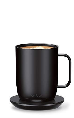 New Ember Temperature Control Smart Mug 2, 14 oz, Black, 80 min. Battery Life - App Controlled Heated Coffee Mug - Improved Design