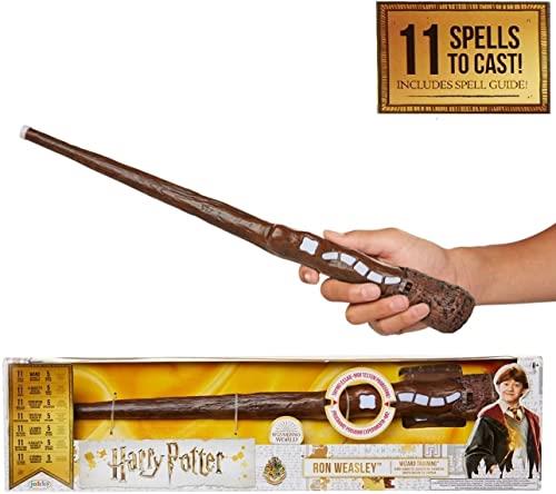 Harry Potter 39899, Ron Weasley Wizard Training 11 Spells to Cast Official Toy Wand with Lights & Sounds
