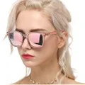 Myiaur Classic Sunglasses for Women Polarized Driving Anti Glare 100% UV Protection (PINK, PINK)