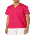 Dickies Men's Signature V-neck Scrubs Shirt, Hot Pink, X-Small