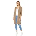 Amazon Essentials Women's Lightweight Longer Length Cardigan Sweater (Available in Plus Size), Camel Heather, Large