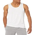 Amazon Essentials Men's Tech Stretch Tank T-Shirt, White, Medium