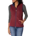 Amazon Essentials Women's Classic-Fit Sleeveless Polar Soft Fleece Vest (Available in Plus Size), Burgundy/Navy, X-Small