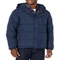 Amazon Essentials Men's Heavyweight Hooded Puffer Coat, Navy, Small