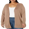 Amazon Essentials Women's Lightweight Open-Front Cardigan Sweater (Available in Plus Size), Camel Heather, 2X