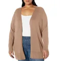 Amazon Essentials Women's Lightweight Open-Front Cardigan Sweater (Available in Plus Size), Camel Heather, 2X