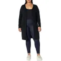 Amazon Essentials Women's Lightweight Longer Length Cardigan Sweater (Available in Plus Size), Black, 1X