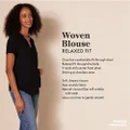 Amazon Essentials Women's Short-Sleeve Woven Blouse, Leopard, Medium
