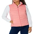 Amazon Essentials Women's Lightweight Water-Resistant Packable Puffer Vest, Pink, Large
