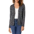 Amazon Essentials Women's Lightweight Vee Cardigan Sweater (Available in Plus Size), Charcoal Heather, Animal, Medium