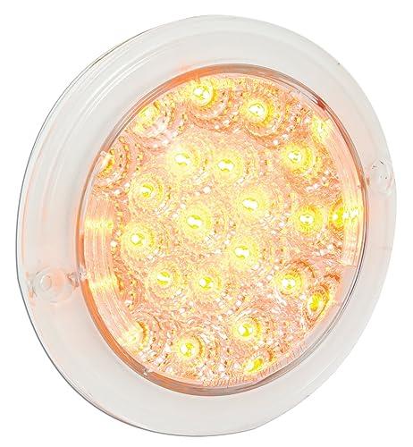 LED Autolamps 12V Round Indicator Lamp with Clear Lens, 130 mm Diameter, Bulk Pack