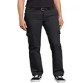 Dickies Women's Relaxed Fit Stretch Cargo Straight Leg Pant, Black, 6