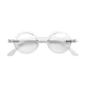 LONDON MOLE Glasses | Blue Light Filter Glasses by Moley | Round Lenses | Cool Blue Blocker | Anti-Eye Strain for Screens | Men Women Unisex | Spring Hinges |, transparent clear
