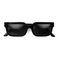LONDON MOLE Eyewear - Icy Sunglasses -Rectangle Sunglasses - Square Sunglasses - Fashion Brand - UV400 Protection - Men's Women's Unisex - Spring Hinges (Gloss Black/Black)