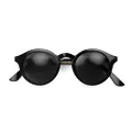 LONDON MOLE Eyewear - Graduate Sunglasses - Round Glasses - Cool Sunglasses - Fashion Brand - UV400 Protection - Cool Sunglasses - Spring Hinges- Unisex for Men/Women, Gloss Black