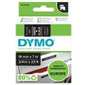 DYMO D1 Label Cassette Tape 19mm x 7M - White on Black