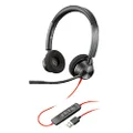 Plantronics - Blackwire 3320 USB-A - Wired, Dual-Ear (Stereo) Headset with Boom Mic - USB-A to Connect to Your PC, Mac or Cell Phone - Certified with Teams, Zoom & More, Black, 15