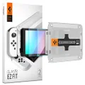 SPIGEN EZ Fit GLAS.tR Slim Screen Protector Designed for Nintendo Switch OLED (2021) Auto Alignment Kit Premium Tempered Glass [2-Pack] - Clear