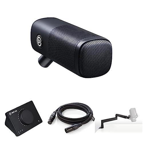 Elgato XLR Microphone Complete Bundle - Dynamic Mic, Boom Arm (Low Profile), XLR Cable, USB Interface, Free Mixer Software for Streaming, Podcasts, Vocal Recording, Starter-Friendly Audio Kit, PC/Mac