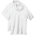 Hanes Men's Short Sleeve Jersey Pocket Polo (Pack of 2) - XX-Large - White
