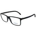 Polo Ralph Lauren Men's Ph2126 Rectangular Prescription Eyewear Frames, Matte Black, 55 mm