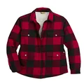 Dickies Women's Flannel Sherpa Lined Chore Coat, English Red Black Buffalo Plaid, Large