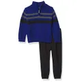 Nautica Boys' 2-Piece Quarter Zip Pullover Sweater and Pants Set, Academy Blue, 2 Years