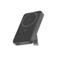 Anker Magnetic Battery, 10K Foldable Wireless Portable Charger with Stand, 20W USB-C Power Delivery for MagSafe, iPhone 15/15 Plus/15 Pro/15 Pro Max, iPhone 14/14 Pro / 14 Pro Max/13/12 Series (Black)