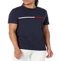 Tommy Hilfiger Core Logo Tee, Sky Captain, Men's T-Shirt,Small Black