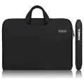 ARVOK 17 17.3 Inch Water-Resistant Canvas Fabric Laptop Sleeve with Handle&Zipper Pocket/Notebook Computer Case/Ultrabook Briefcase Carrying Bag for HP/Dell/Lenovo/A sus/Acer/Samsung, Black